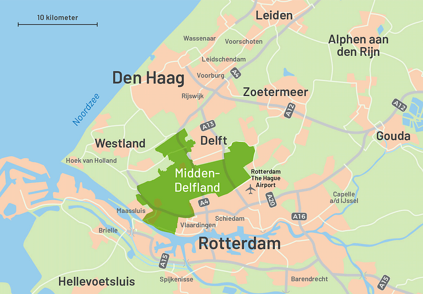 regiokaart gebied Midden-Delfland