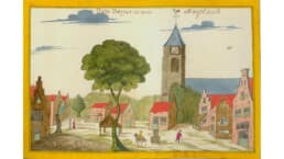 Stadgezicht van dorp Maasland uit 1700 van het Stadsarchief Delft
