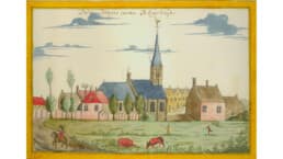 Stadgezicht van dorp Schipluiden uit 1700 van het Stadsarchief Delft