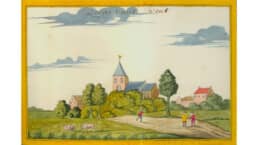 Stadgezicht van dorp 't Woudt uit 1700 van het Stadsarchief Delft