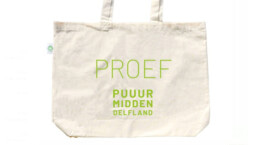 shopper tas met opdruk Proef Puuur Midden-Delfland onderdeel van de streekproductencampagne voor 7 boeren