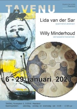 Keramiek en schilderijen tentoonstelling lida van der sar willy minderhoud